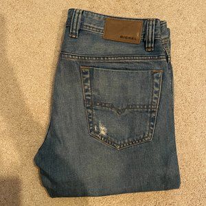 Diesel Button Fly Straight Leg Jeans
